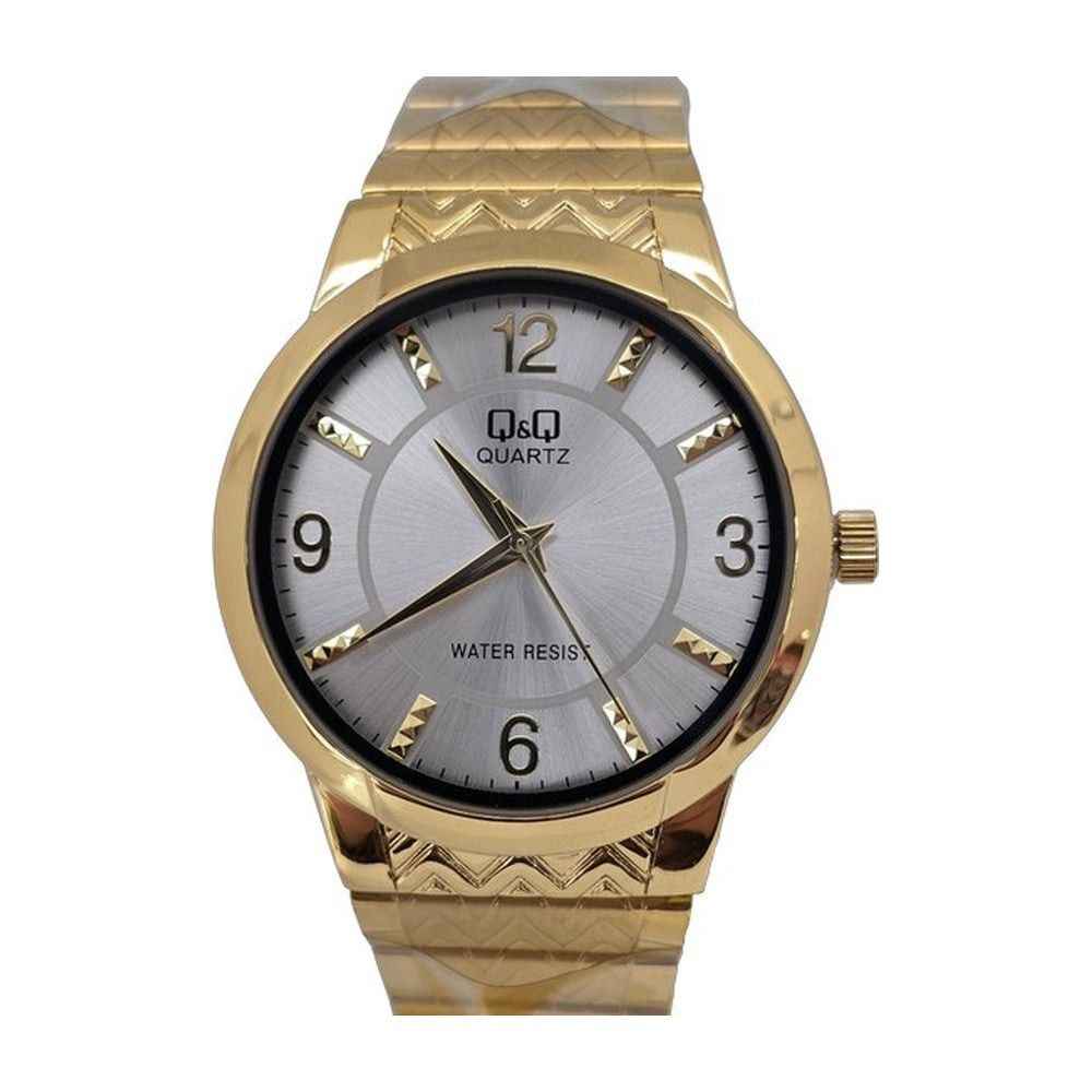Q&Q Reloj en Acero Dorado para Hombre color Dorado / Blanco Texturizado