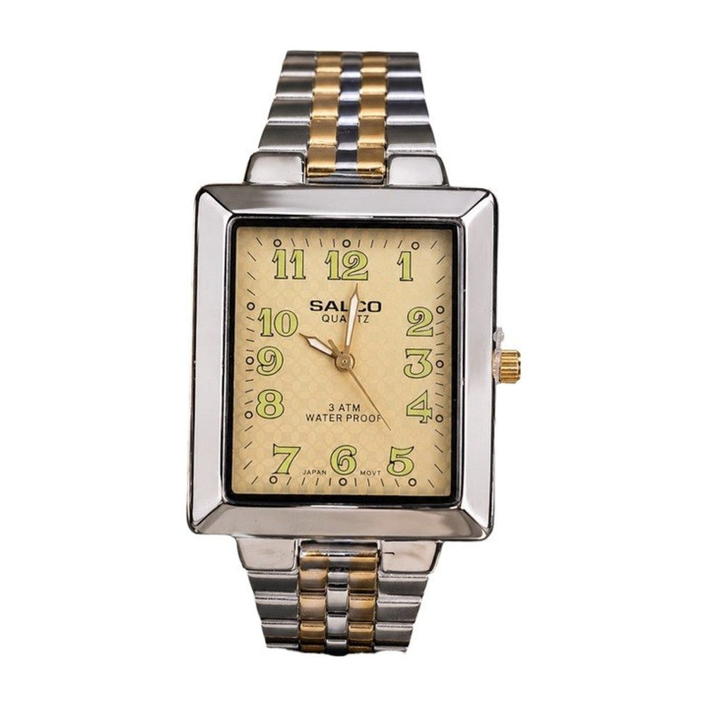 SALCO Quartz Reloj Clásico Metálico color Plateado y Dorado / Beige