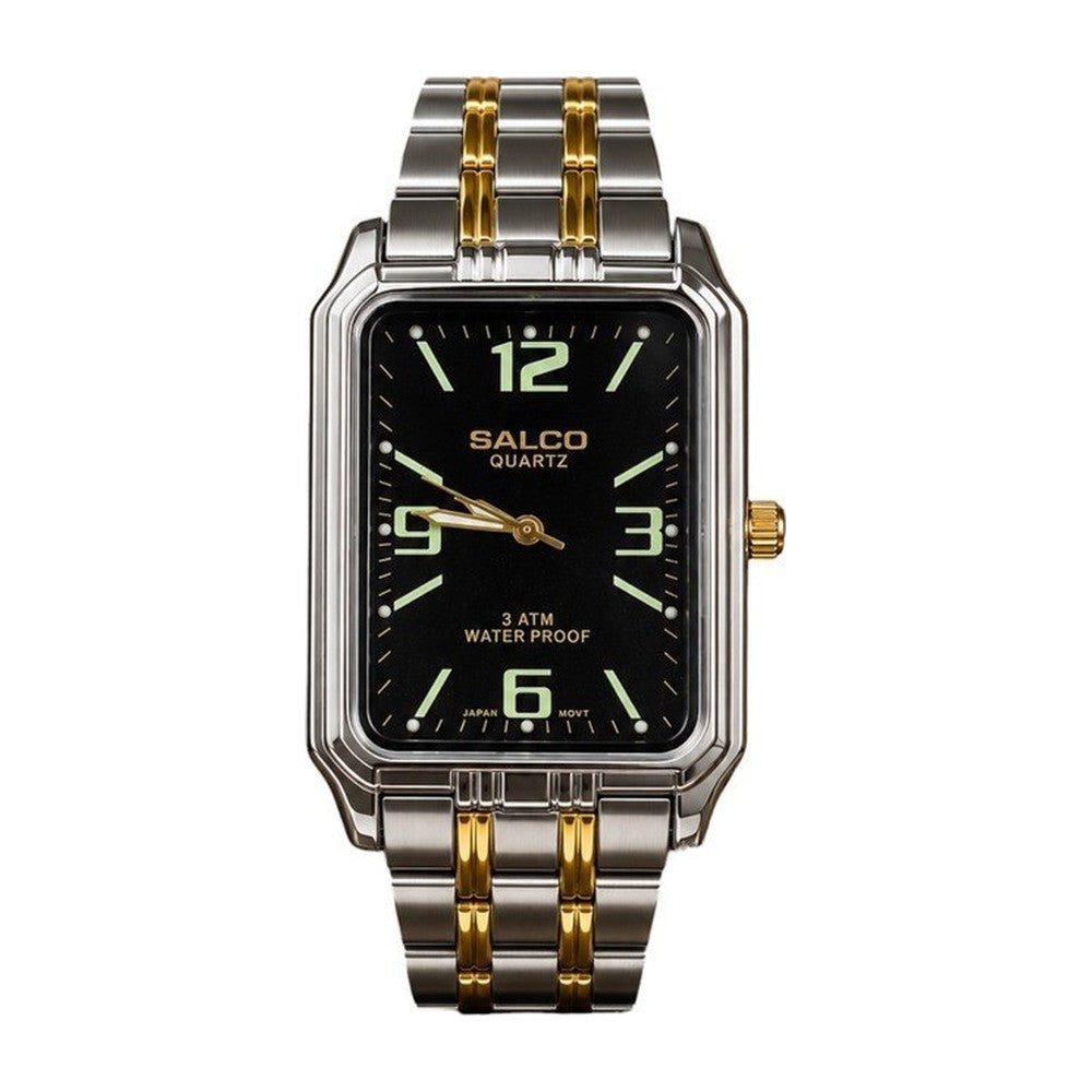SALCO Quartz Reloj Clásico Metálico color Plateado y Dorado / Negro
